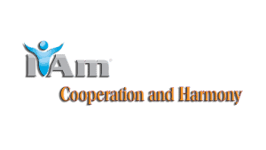 I Am Cooperation and Harmony logo with a stylized human figure and text.